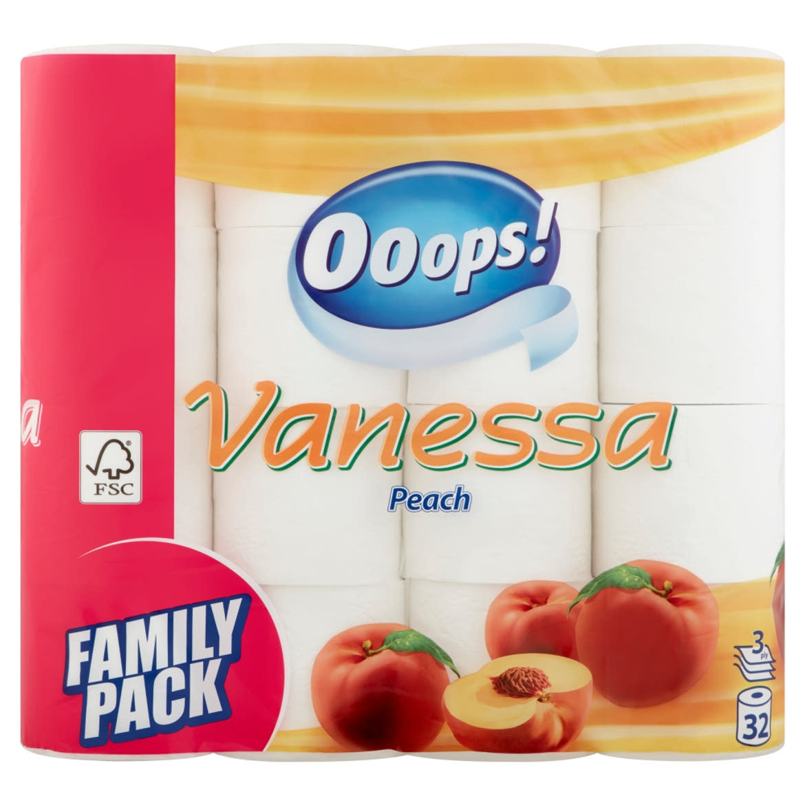 Ooops! Vanessa Peach toalettpapír 3 rétegű