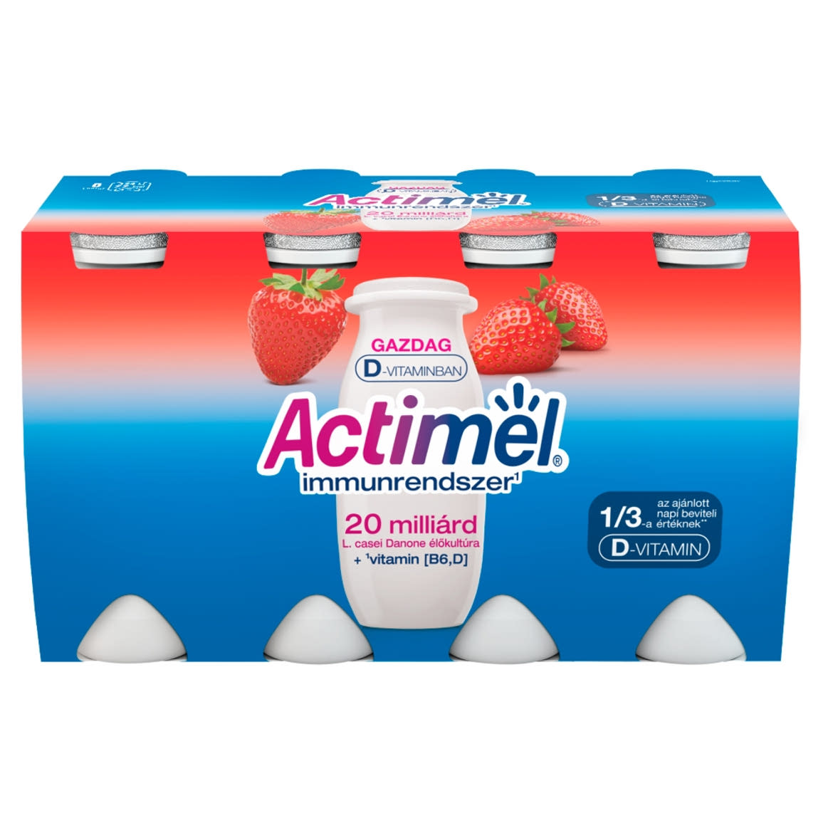 Danone Actimel zsírszegény élőflórás eperízű joghurtital 8 x  (800 g)