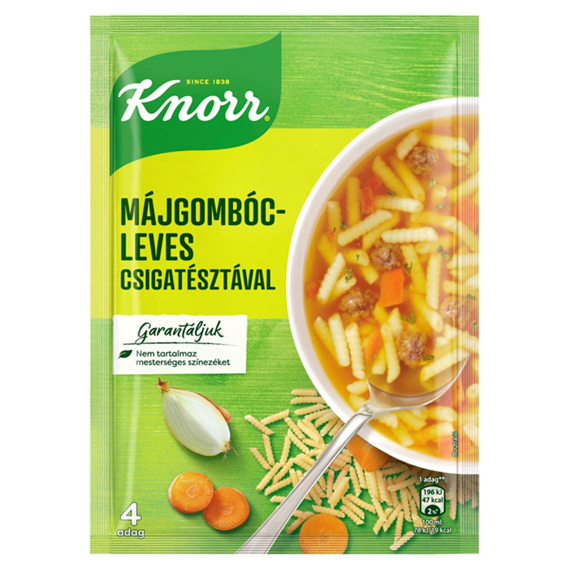 Knorr májgombócleves csigatésztával