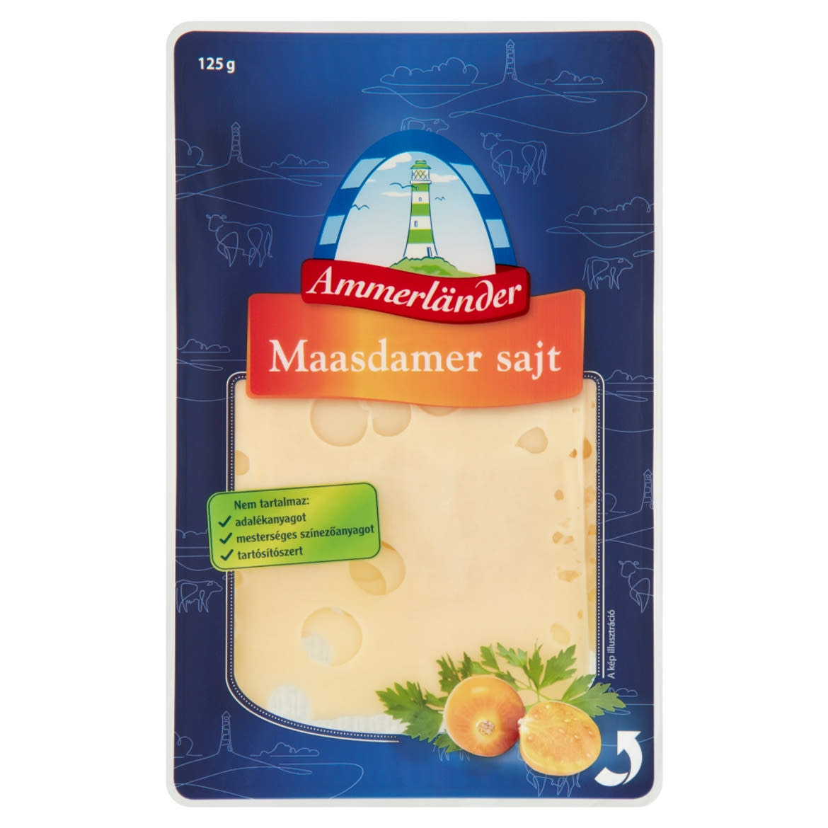 Ammerländer szeletelt maasdamer sajt 125 g