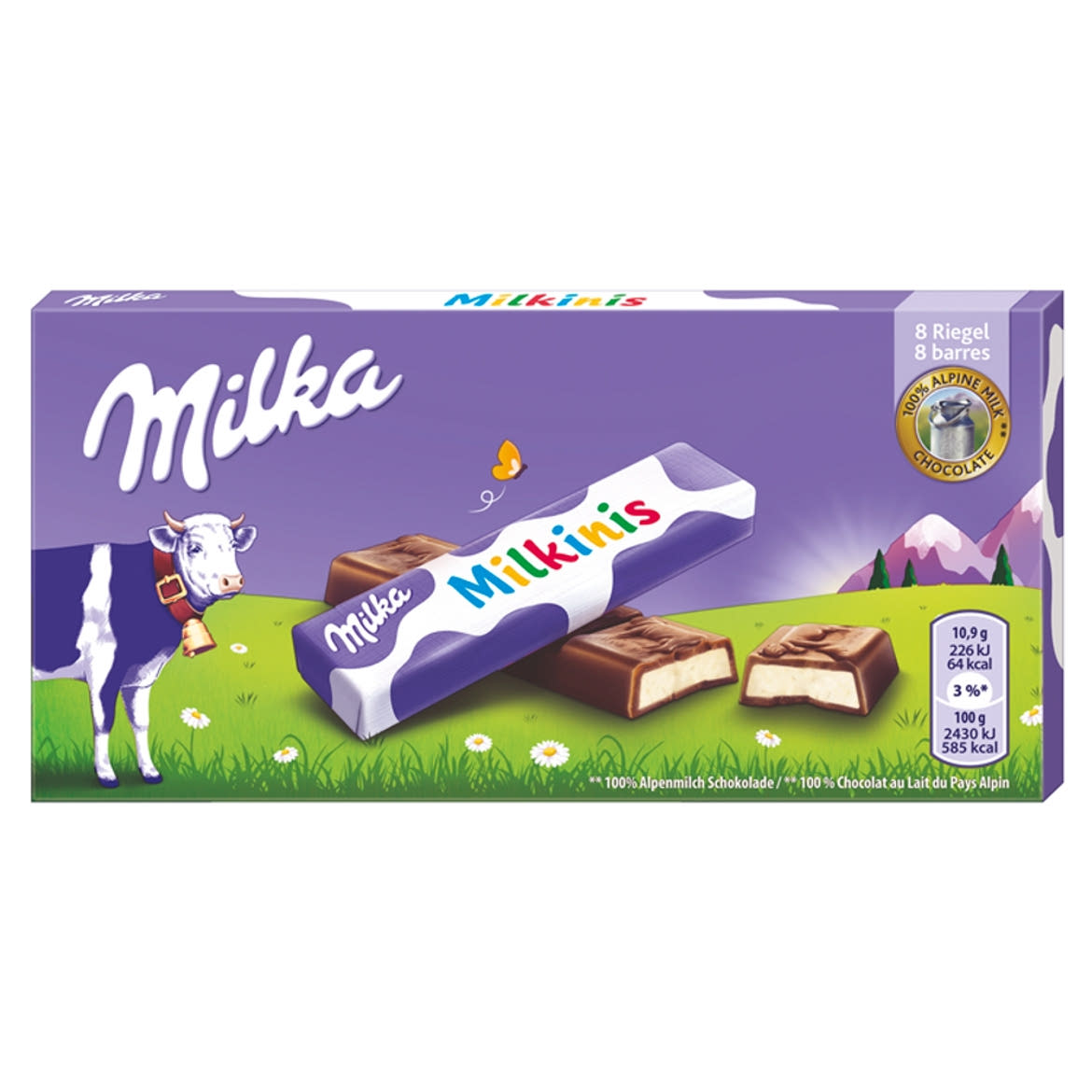Milka Milkinis alpesi tejcsokoládé tejes krémmel töltve 8 x (87,5 g)