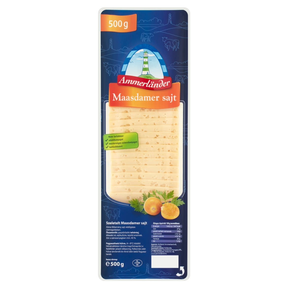 Ammerländer szeletelt maasdamer sajt 500 g
