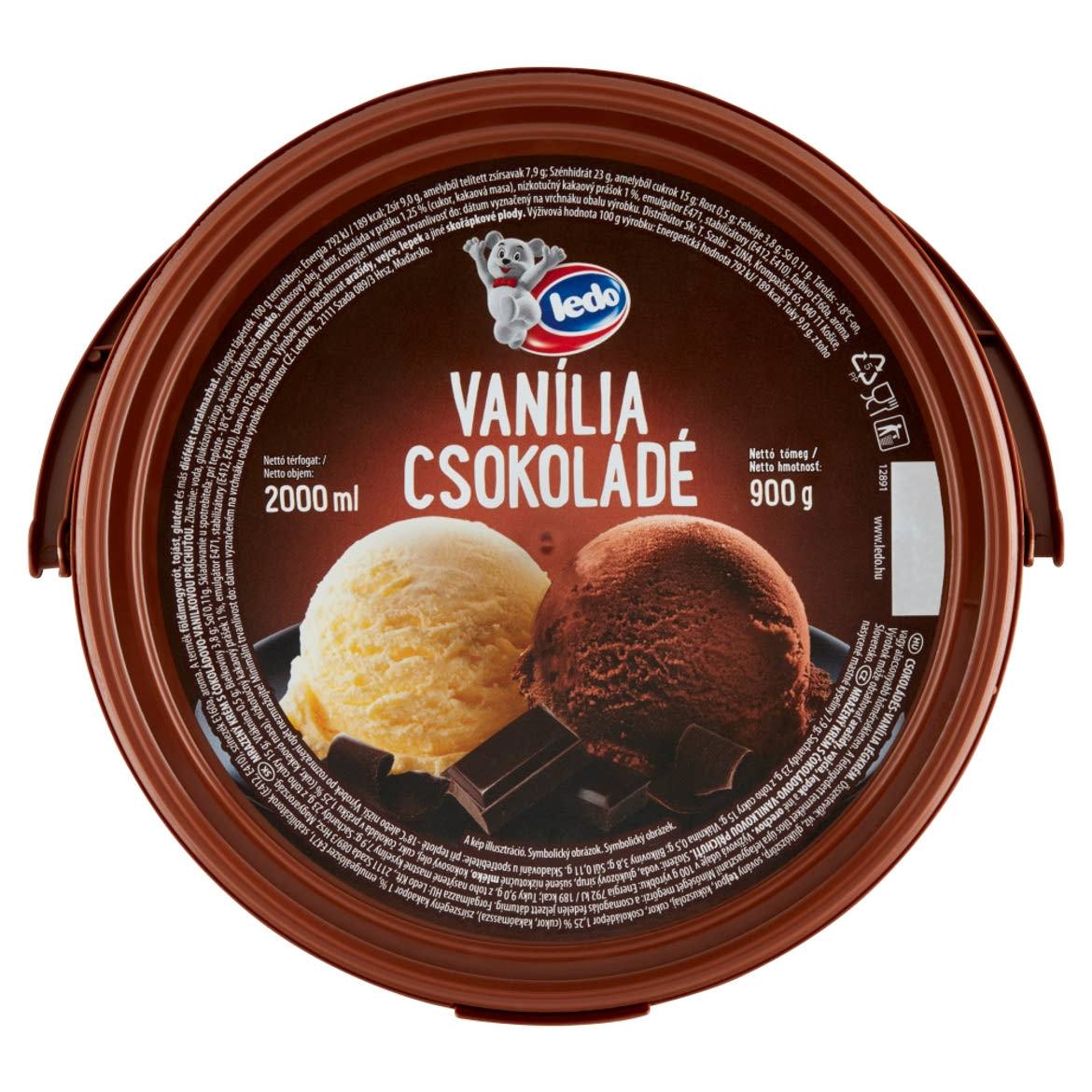 Ledo csokoládés-vanília jégkrém 2000 ml