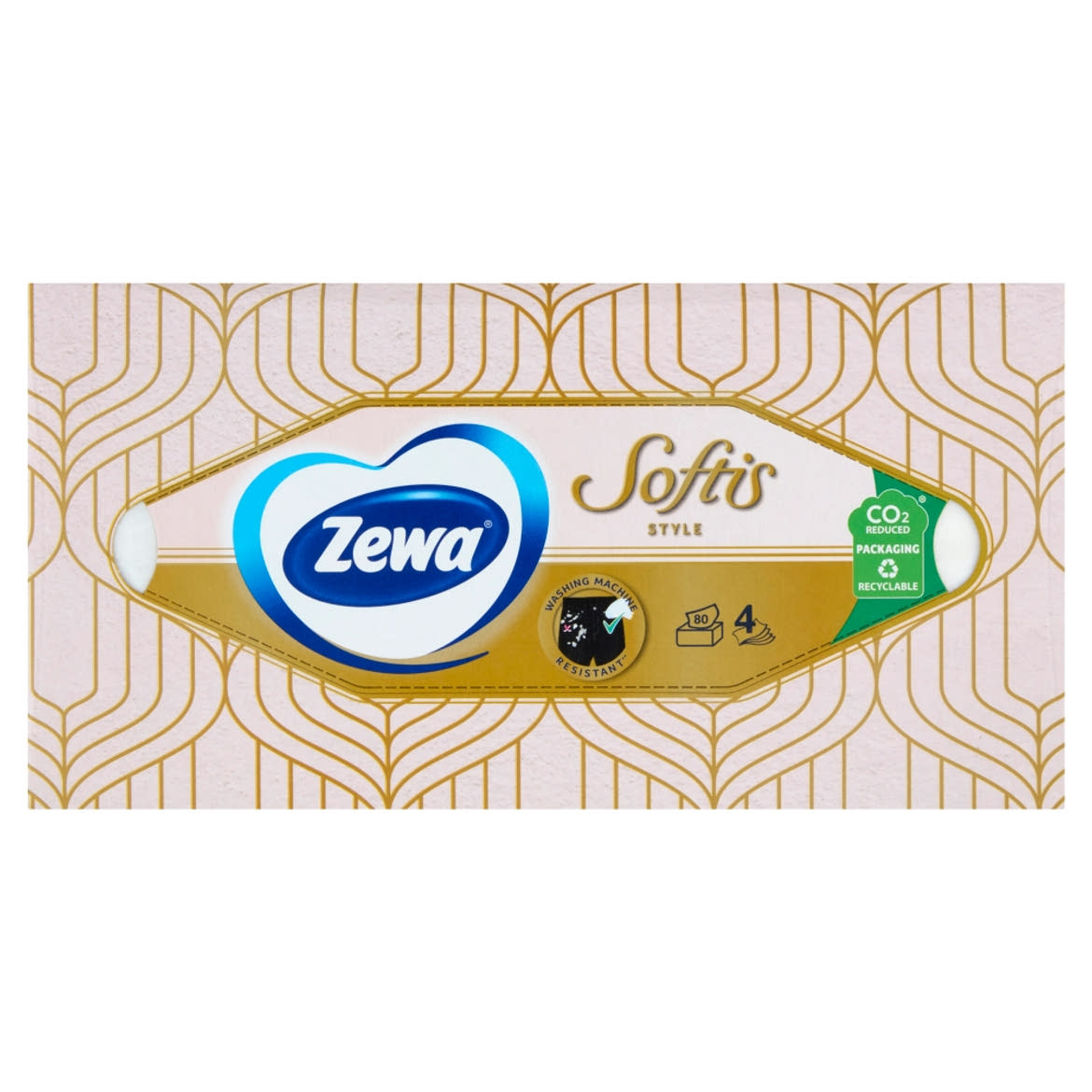 Zewa Softis Style dobozos illatmentes papír zsebkendő 4 rétegű