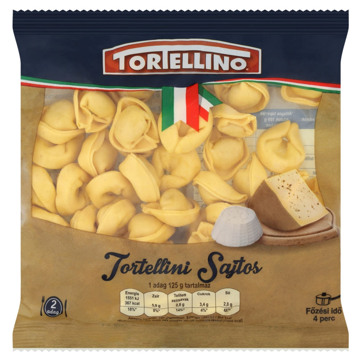 Tortellino Tortellini sajtos friss tészta