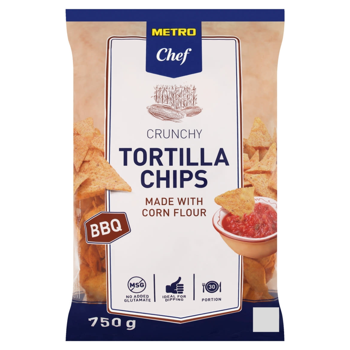 Metro Chef barbecue ízesítésű tortilla chips kukoricalisztből