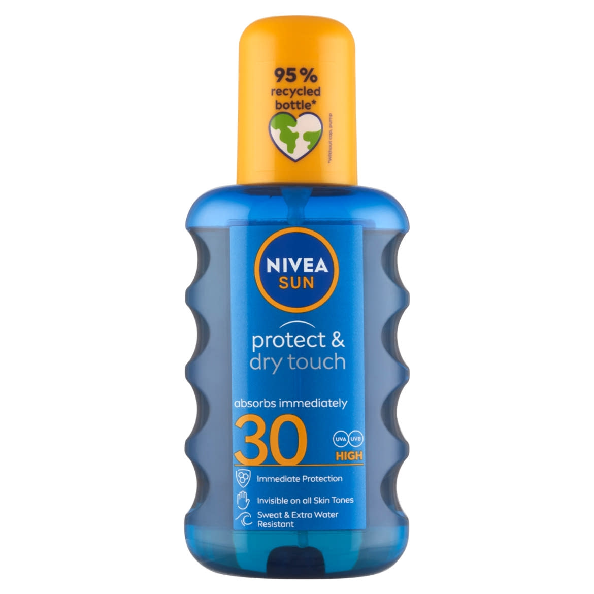 NIVEA SUN Protect & Dry Touch átlátszó hűsítő napozó spray FF30