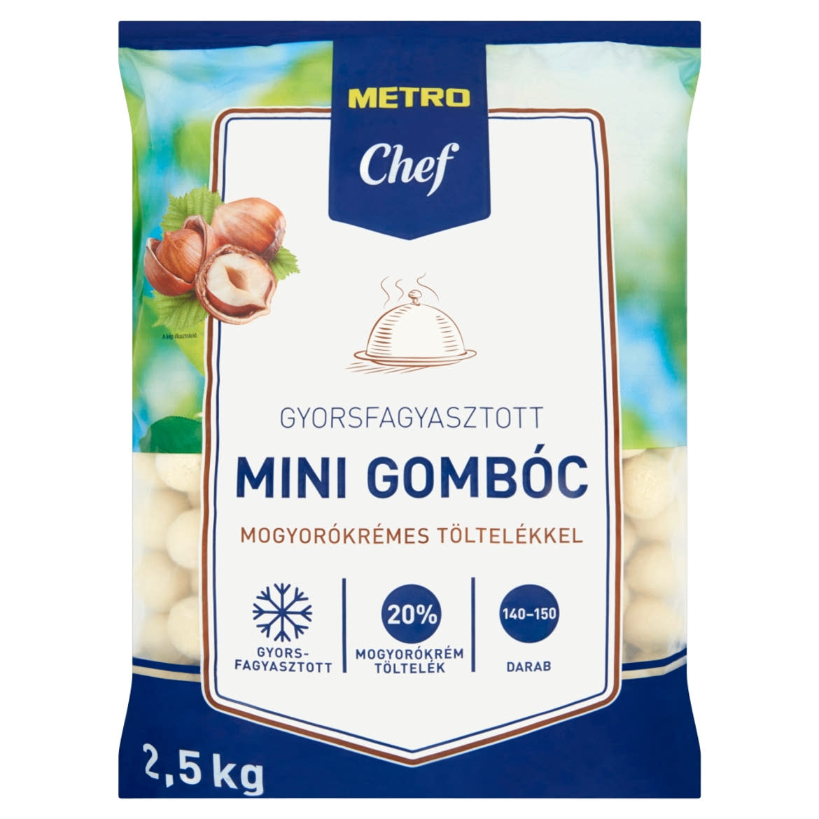 Metro Chef gyorsfagyasztott mini gombóc mogyorókrémes töltelékkel