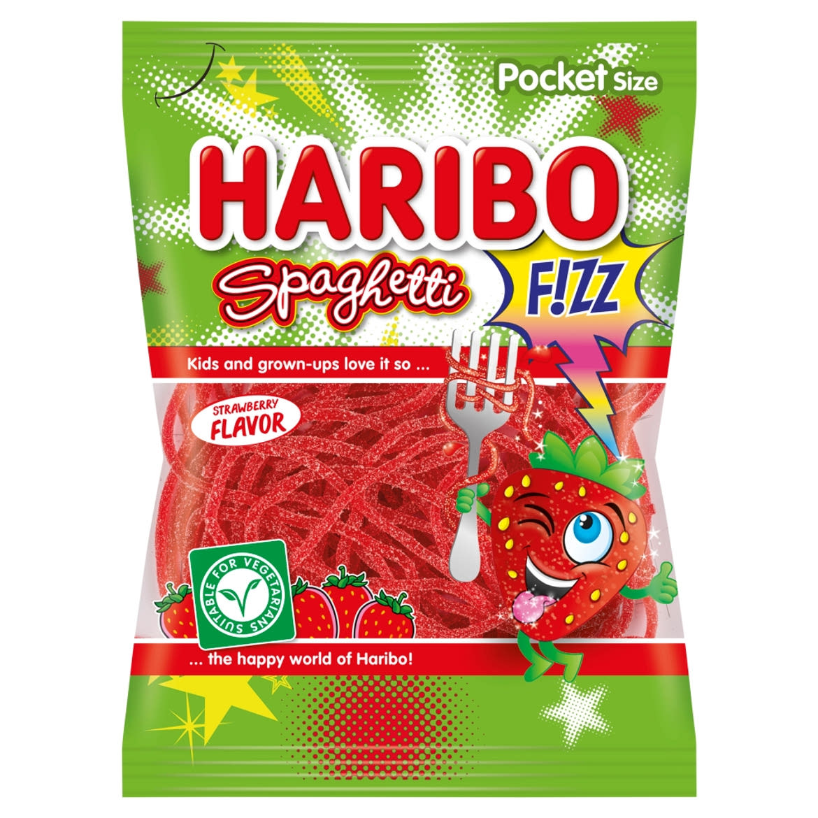 Haribo Spaghetti Erdbeer gyümölcsízű gumicukorka