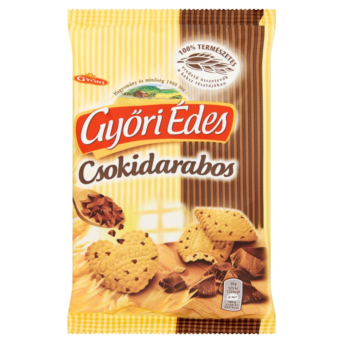Győri Édes Csokidarabos omlós, mézes keksz csokoládédarabokkal