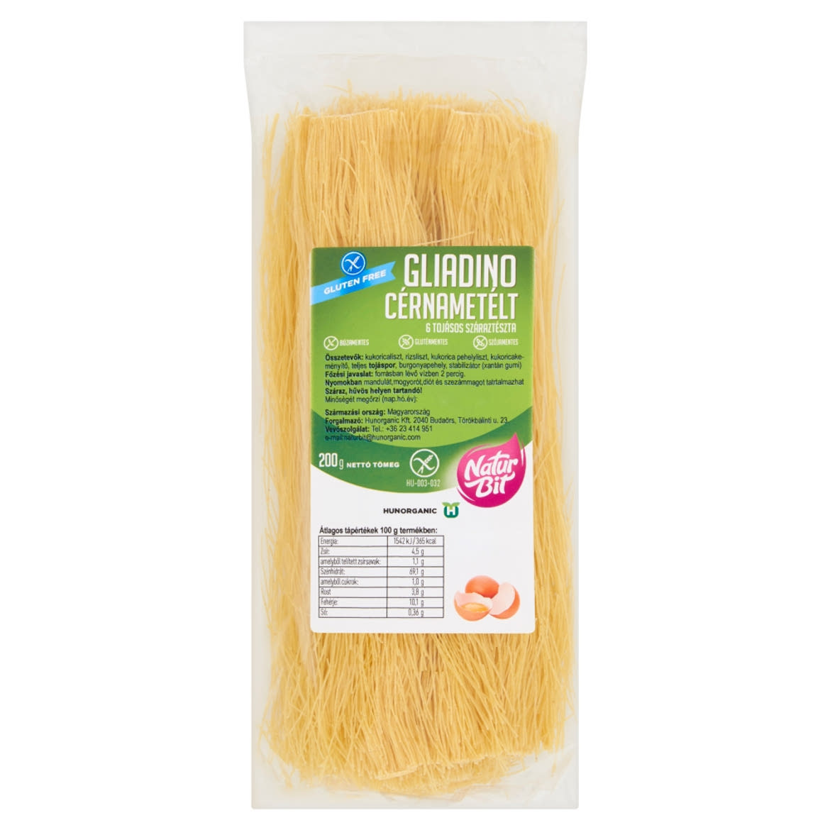 Naturbit Gliadino cérnametélt 6 tojásos száraztészta 200 g