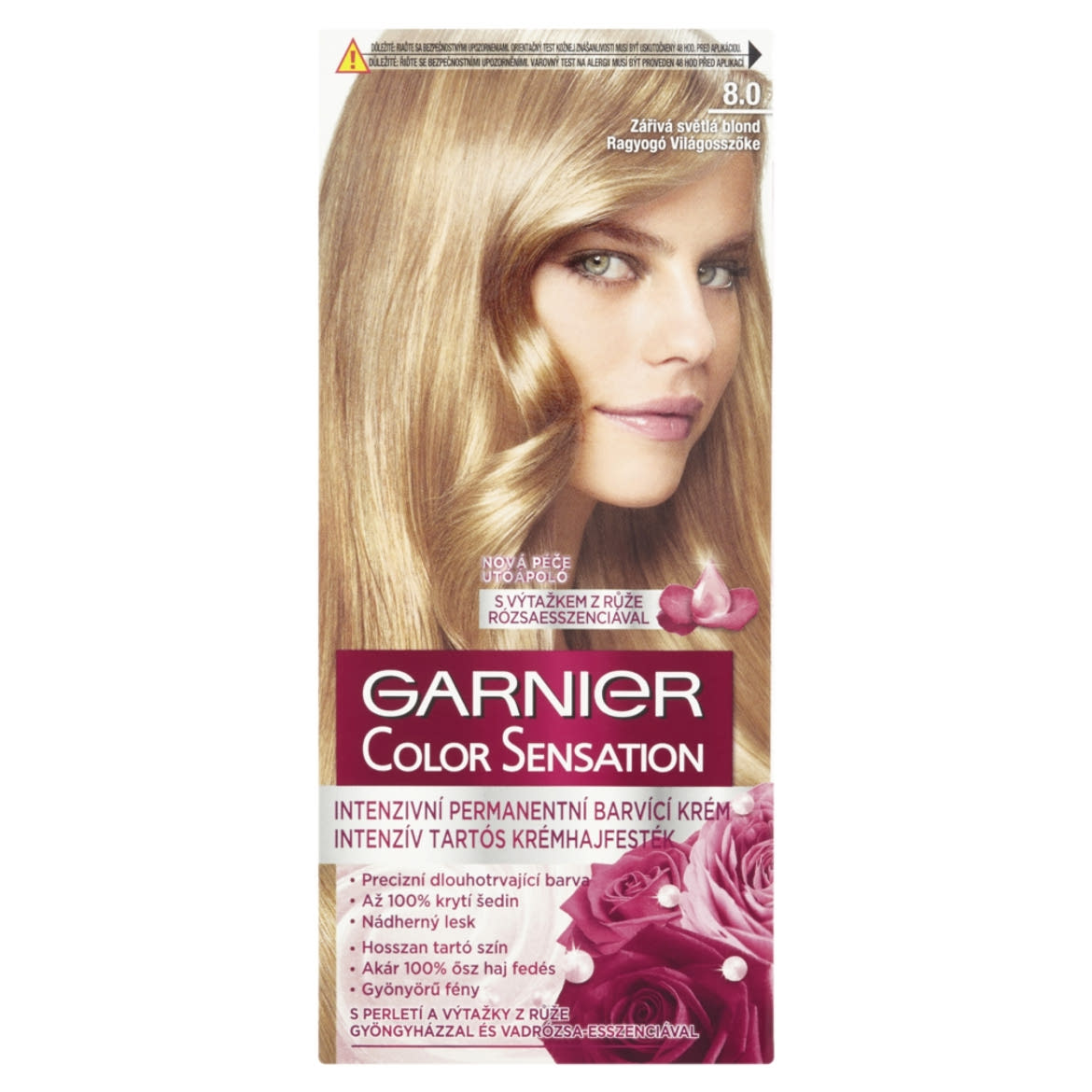 Garnier Color Sensation Tartós hajfesték 8 .0 Ragyogó Világosszőke