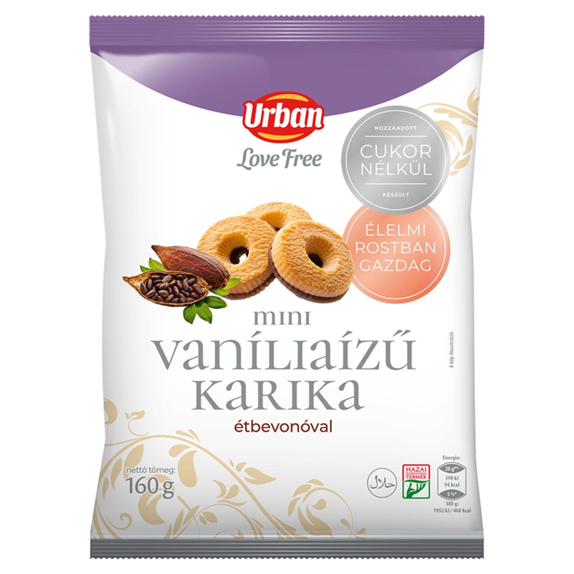 Urban LoveFree hozzáadott cukor nélküli mini vaníliaízű karika