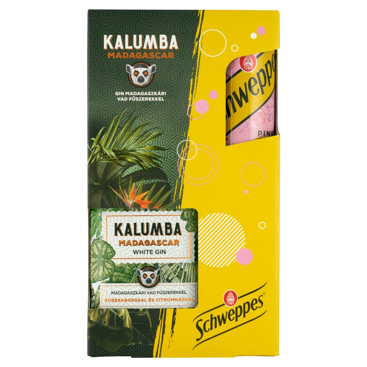 Kalumba Madagascar White gin 37,5% 0,7 l + 2 db Schweppes Pink tonic