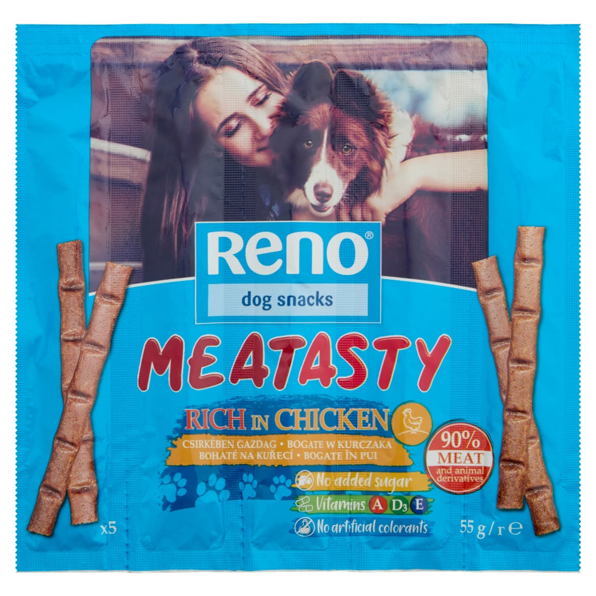 Reno csirkében gazdag kiegészítő állateledel felnőtt kutyák számára 5 x 11 g