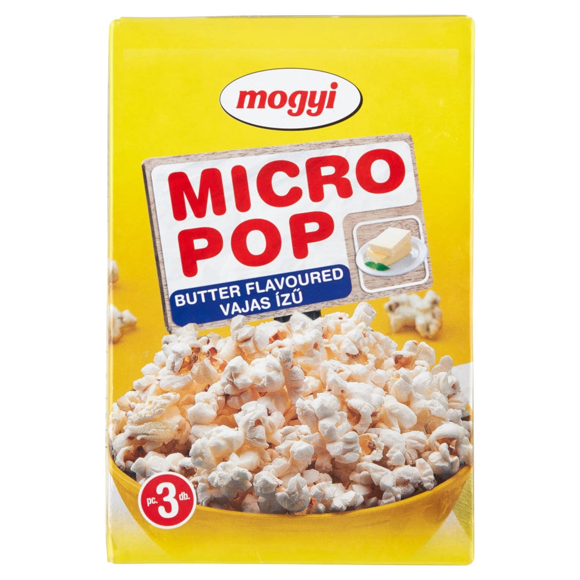 Mogyi Micro Pop vajas ízű, mikrohullámú sütőben elkészíthető pattogatni való kukorica 3 db