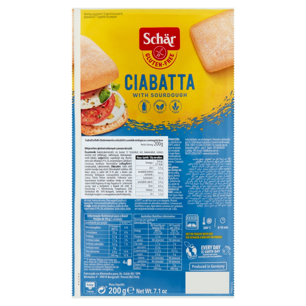 Schär Ciabatta Rolls gluténmentes elősütött zsemlék 4 db 200 g