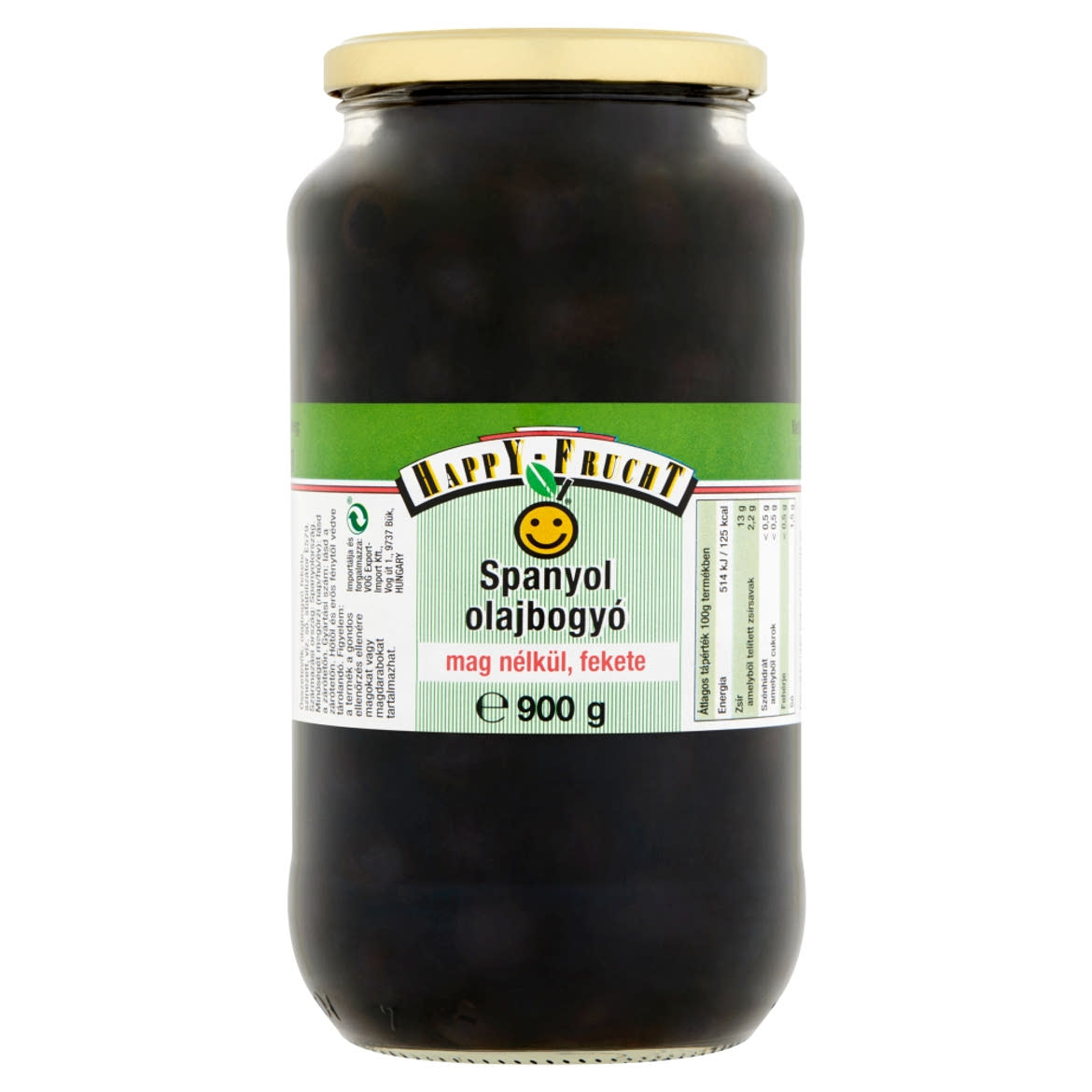 Happy Frucht fekete spanyol olajbogyó mag nélkül 900 g