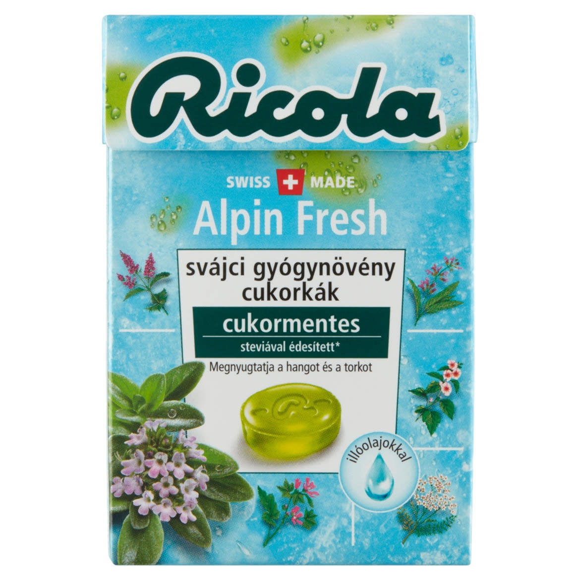 Ricola Alpin Fresh cukormentes svájci gyógynövény cukorkák