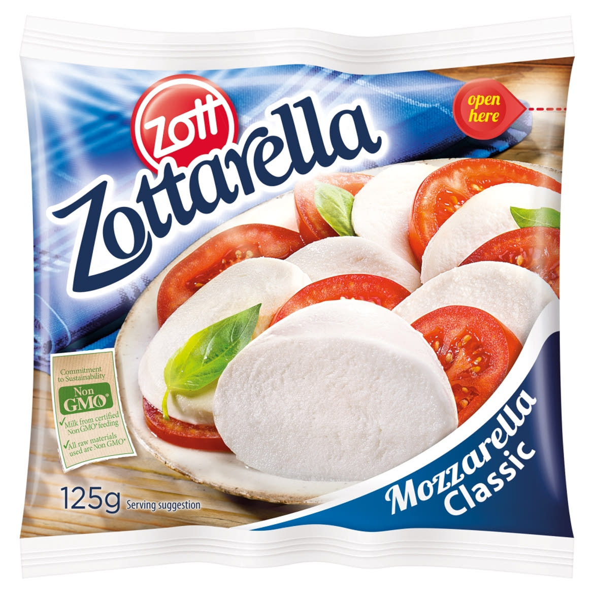 Zott Zottarella Classic zsíros, lágy mozzarella sajt sós lében 125 g