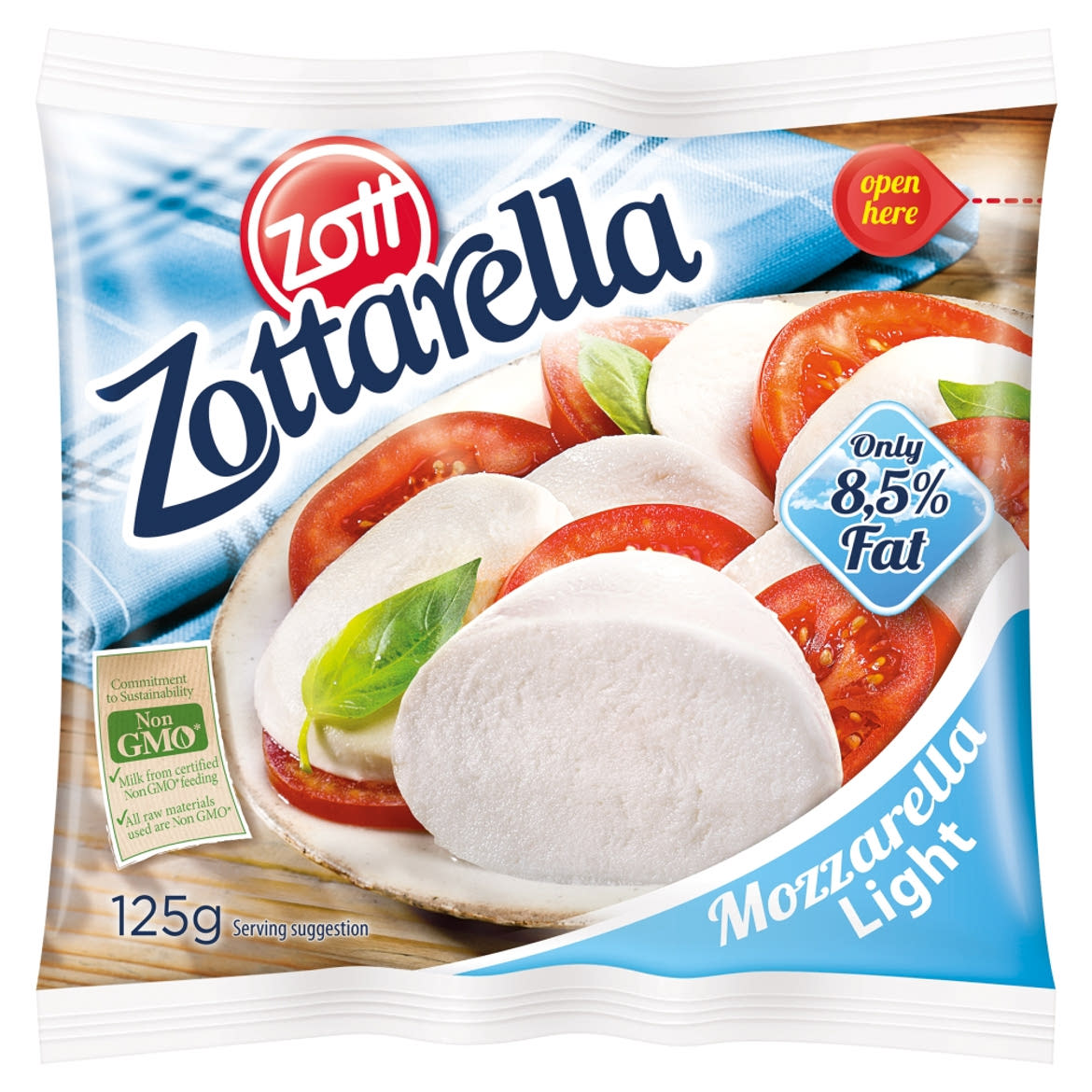 Zott Zottarella Light félzsíros, lágy mozzarella sajt 125 g