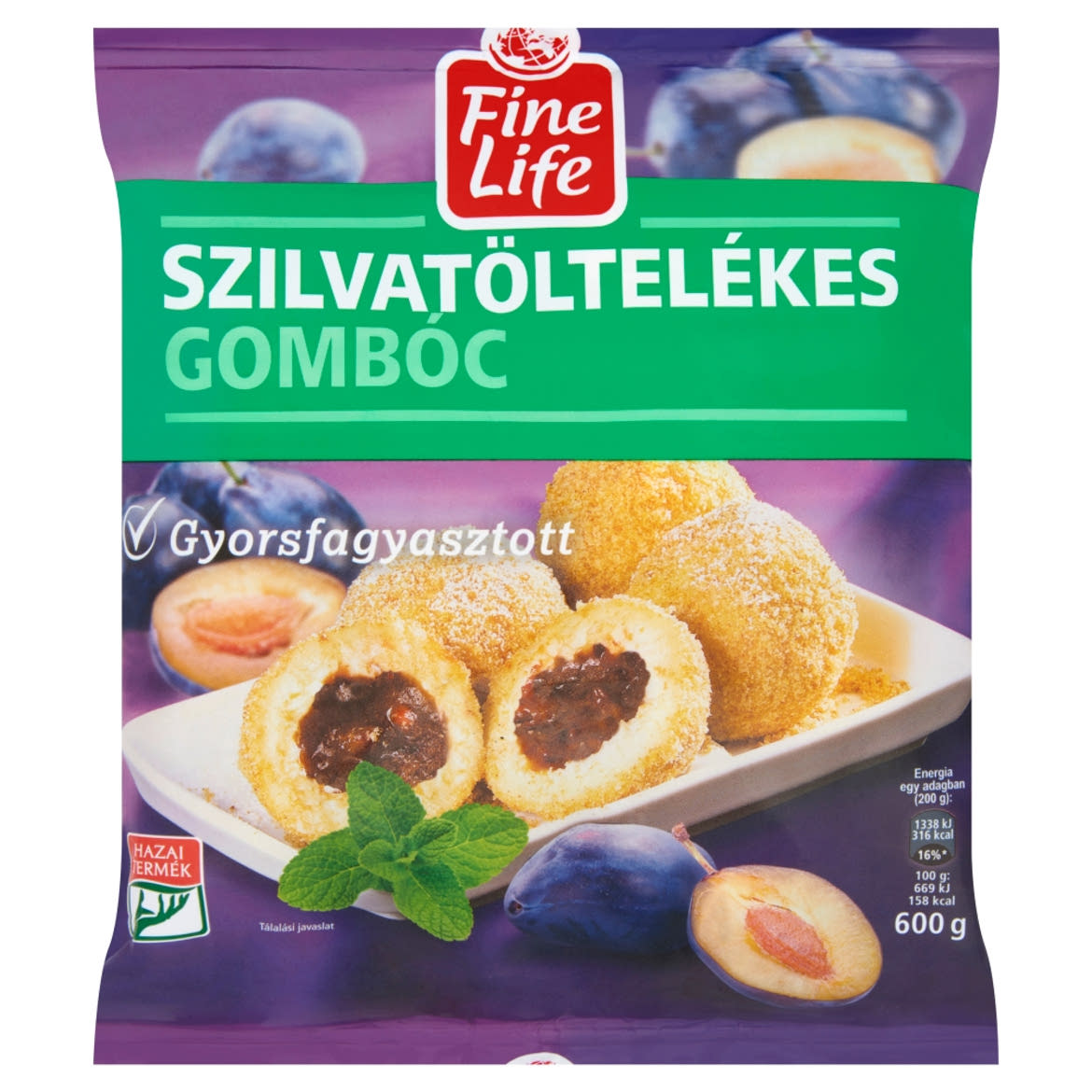 Fine Life gyorsfagyasztott szilvatöltelékes gombóc