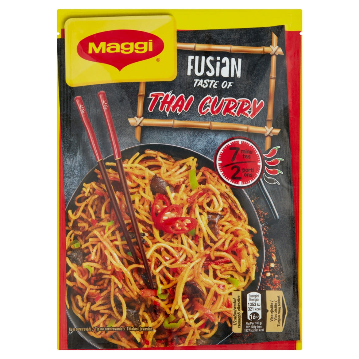 Maggi Fusian Pikáns Thai tészta curry-vel