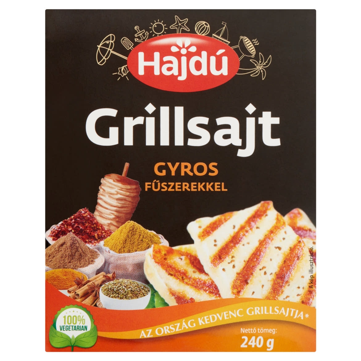 Hajdú grillsajt gyros fűszerekkel