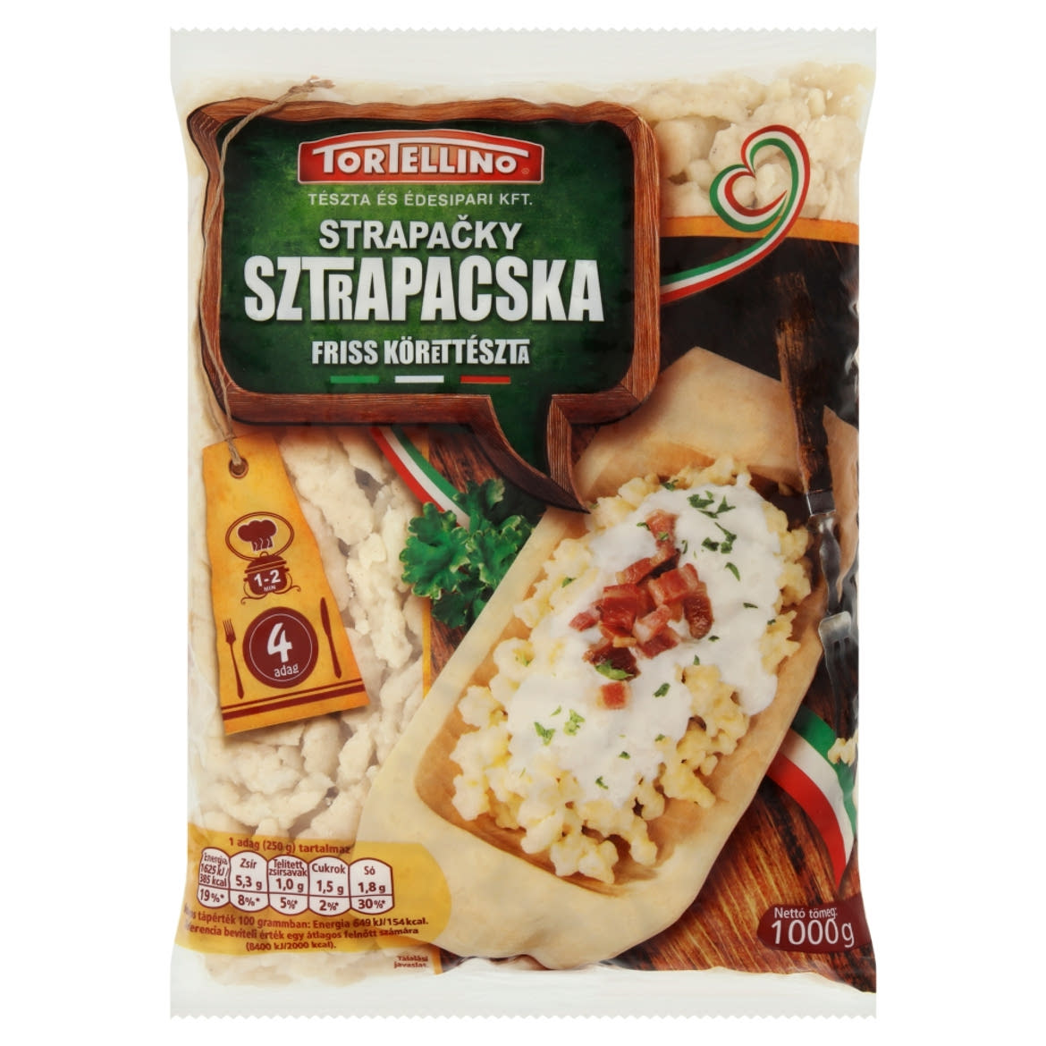 Tortellino sztrapacska friss körettészta 1000 g