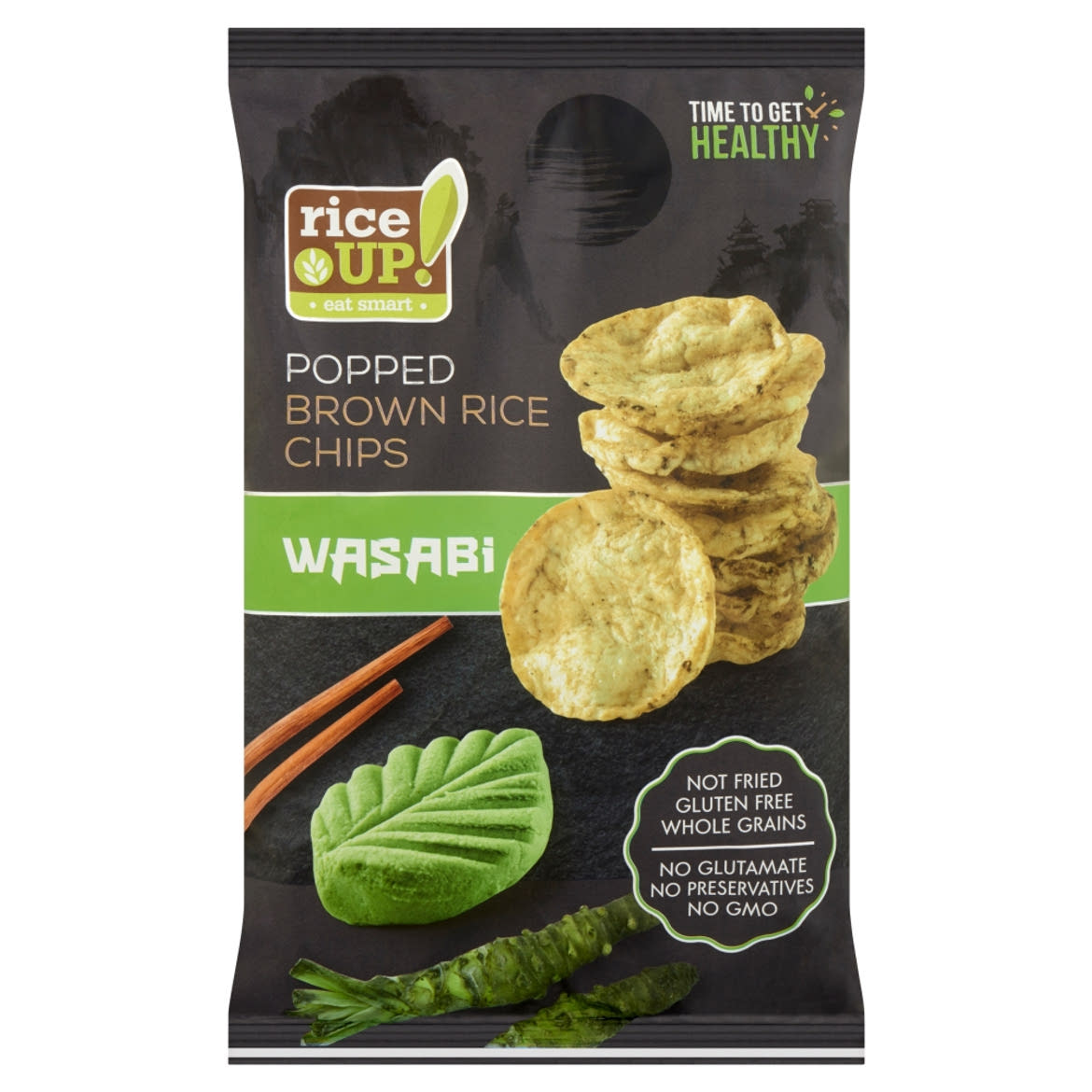 RiceUp! Eat Smart teljes kiÅ‘rlÃ©sÅ± barna rizs chips wasabi Ã­zesÃ­tÃ©ssel
