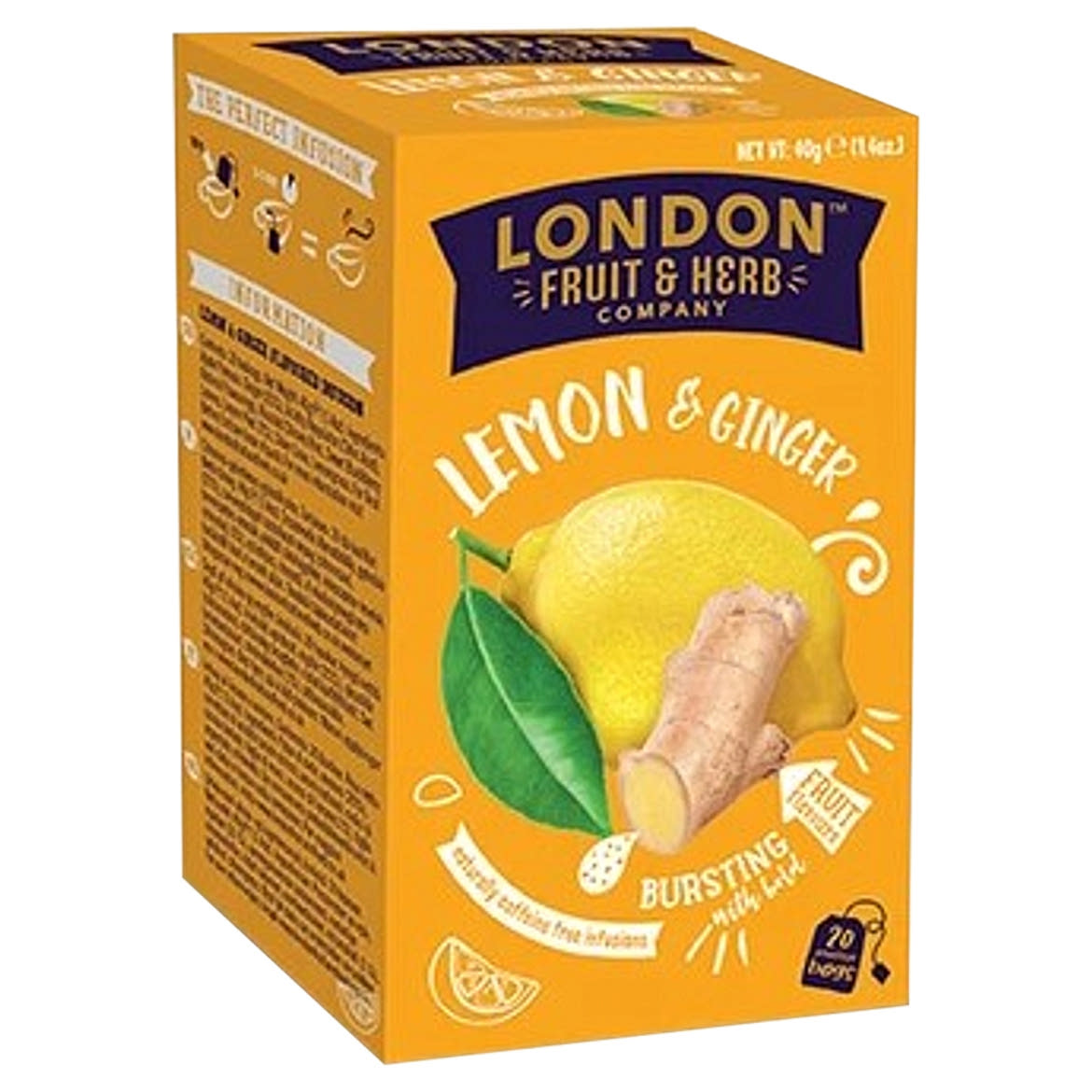 London Fruit & Herb Company citromos-gyömbéres gyümölcstea 20 filter 40 g