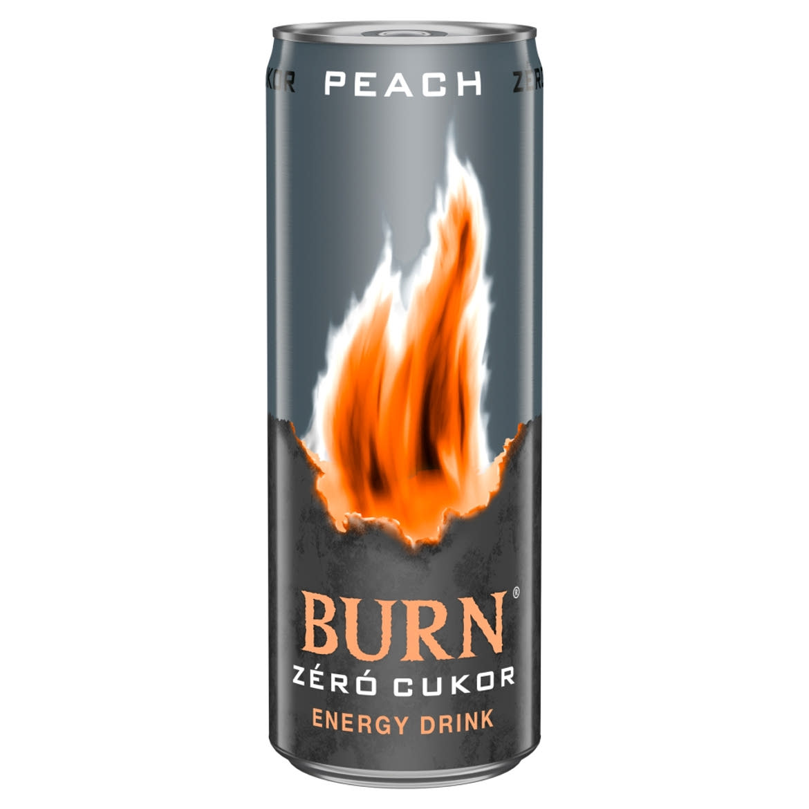 Burn Peach Zéró Cukor szénsavas őszibarackízű ital koffeinnel, B-vitaminnal & édesítőszerrel