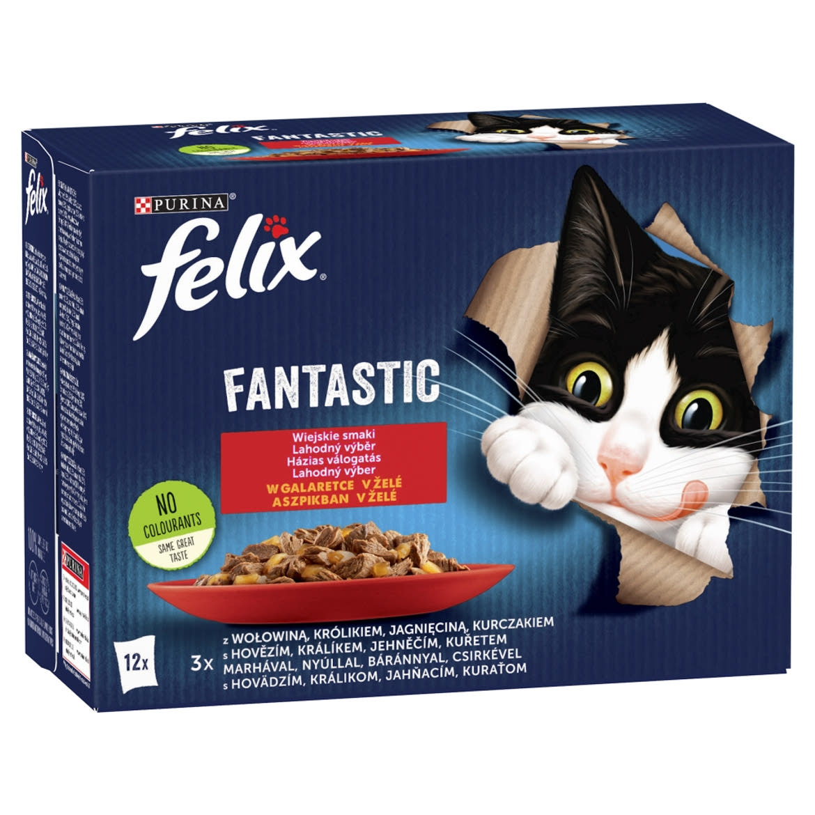 Felix Fantastic Házias Válogatás aszpikban nedves macskaeledel 12 x 85 g