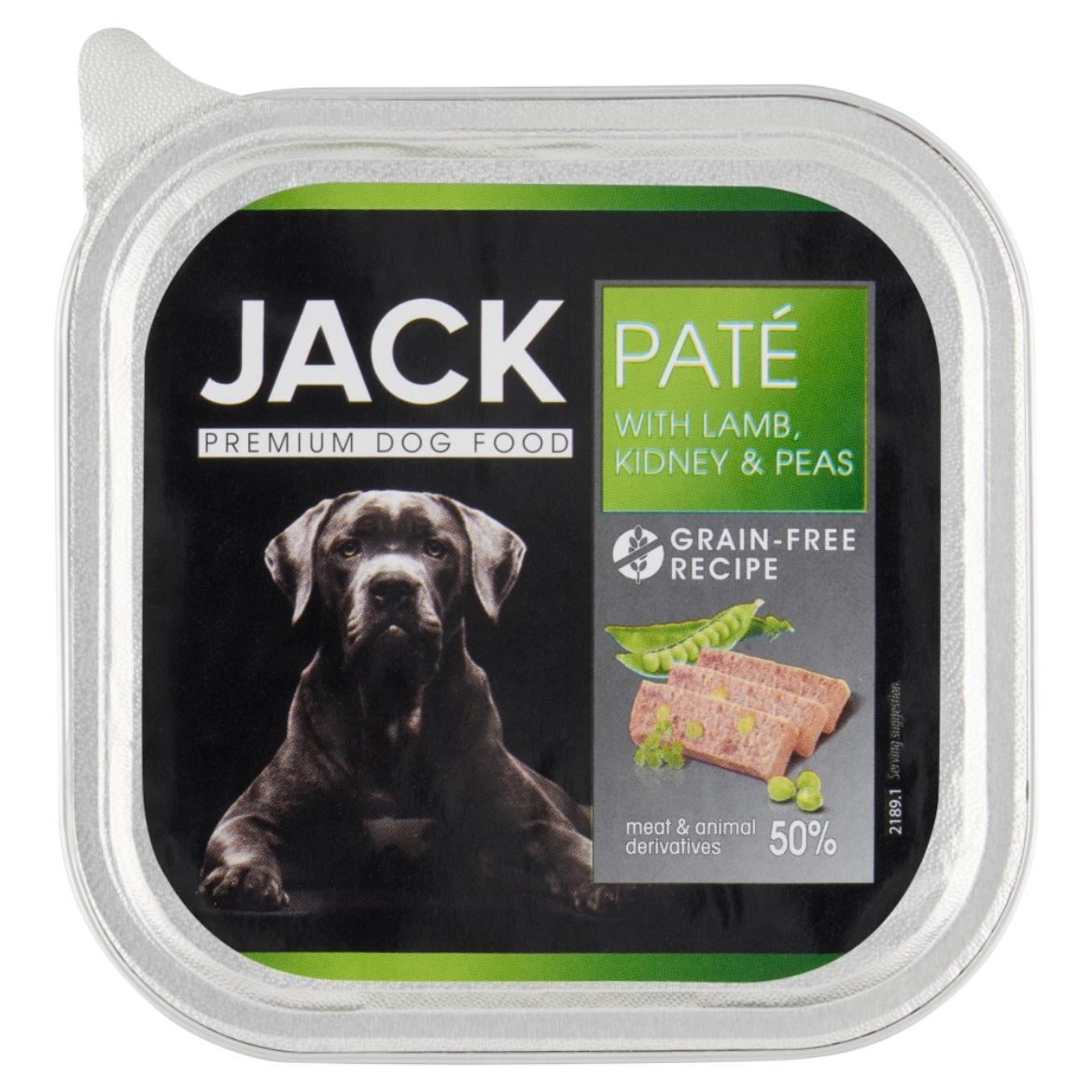 Jack premium pástétom bárányhússal, vesével és zöldborsóval kutyáknak