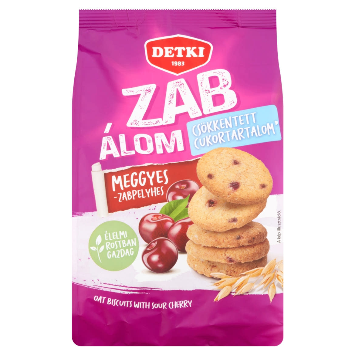 Detki  Zab Álom csökkentett cukortartalmú meggyes-zabpelyhes omlós keksz