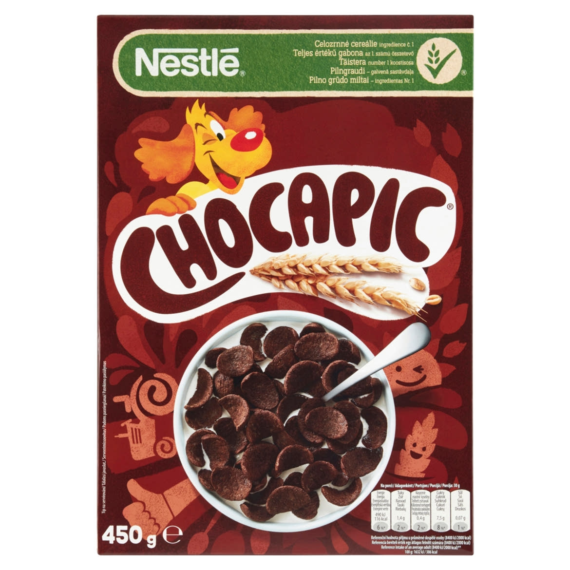 Nestlé Chocapic csokiízű, ropogós gabonapehely vitaminokkal és ásványi anyagokkal