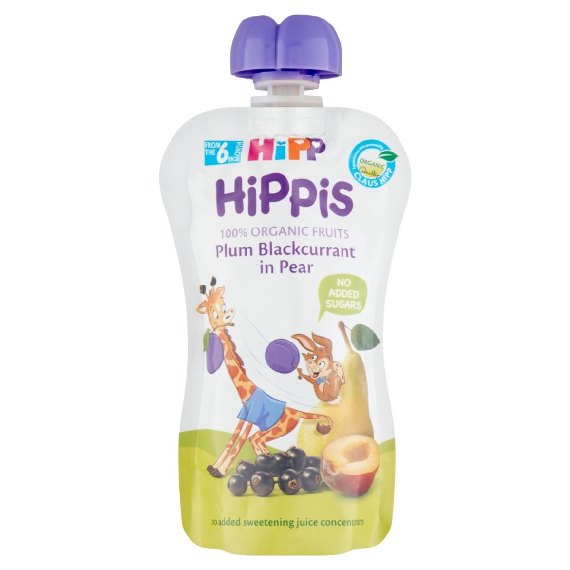 HiPP HiPPiS BIO szilva-feketeribizli körtében gyümölcspép 6 hónapos kortól 100 g