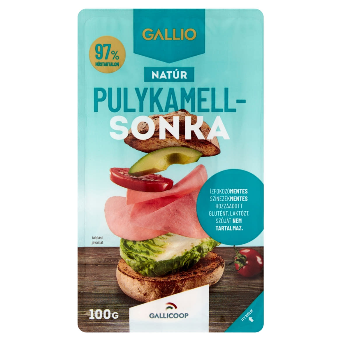 Gallio szeletelt natúr pulykamellsonka 100 g