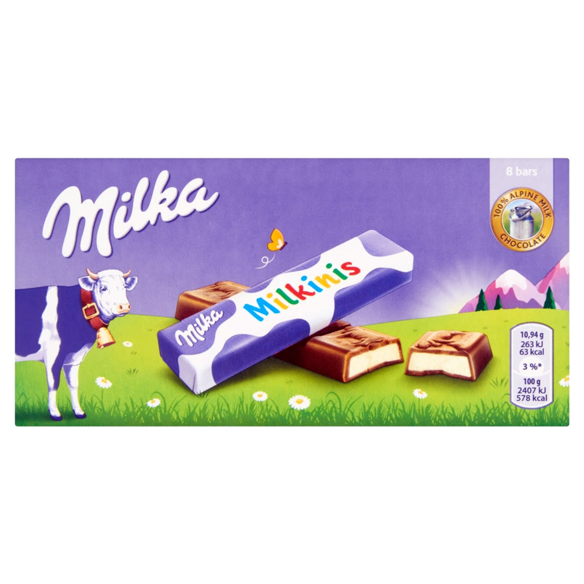 Milka Milkinis alpesi tejcsokoládé tejes krémmel töltve