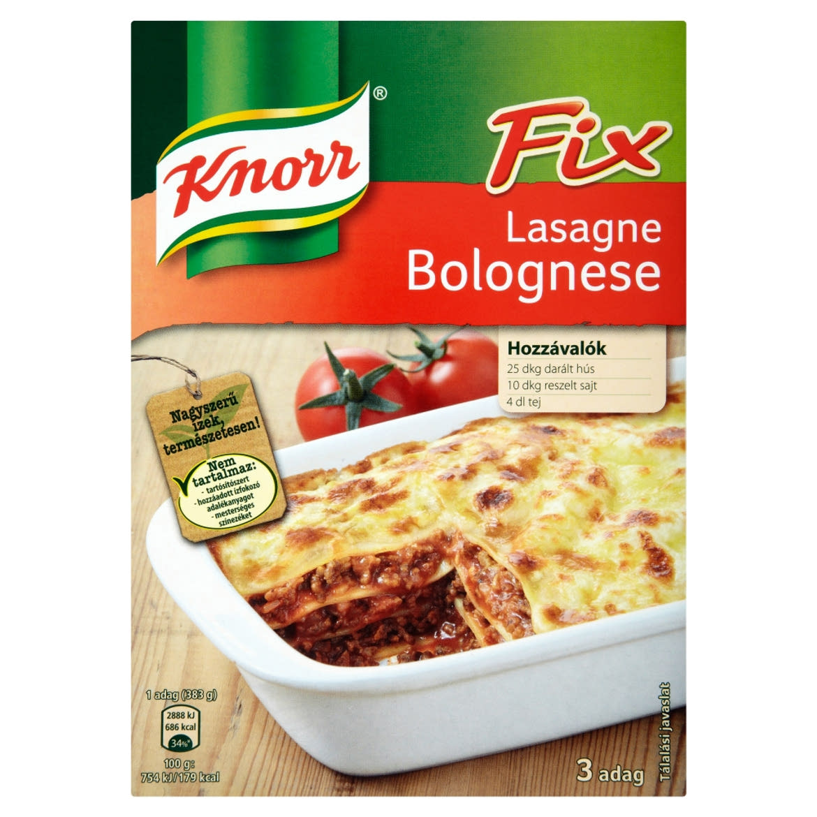 Knorr Fix lasagne tészta bolognai mártással