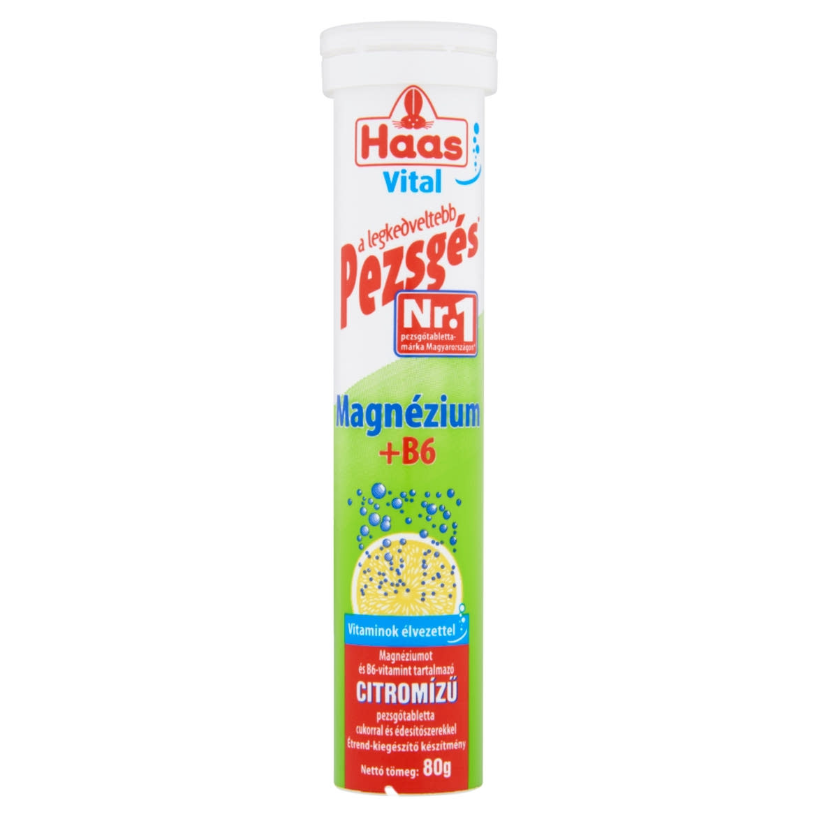 Haas Vital magnézium + B6 citromízű étrend-kiegészítő pezsgőtabletta