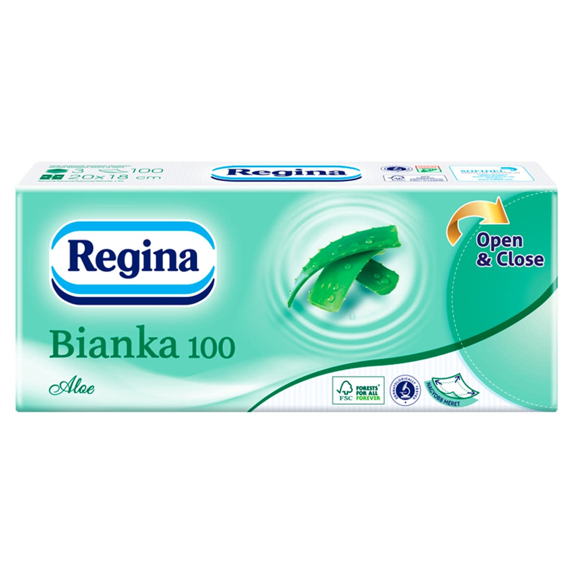 Regina Bianka 100 Aloe papír zsebkendő 3 rétegű 100 db
