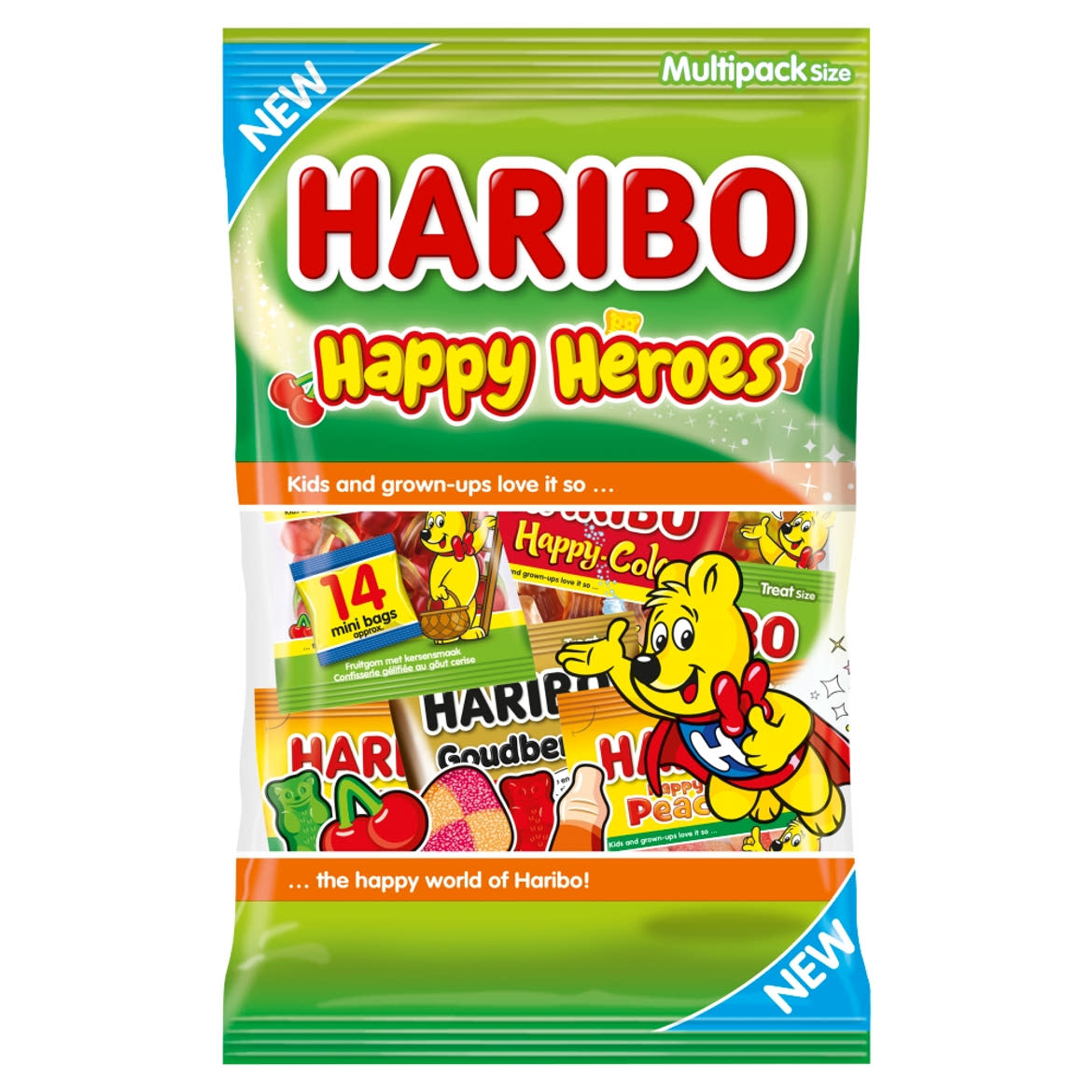 Haribo Happy Heroes vegyes gyümölcs- és kólaízű gumicukorka