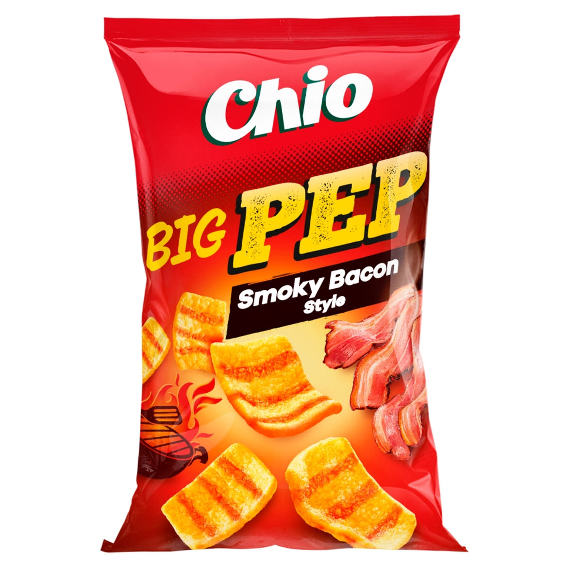 Chio Big Pep Smoky Bacon Style bacon ízű búza-burgonyasnack