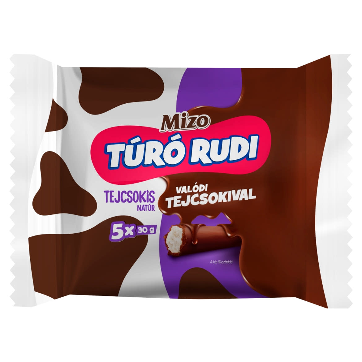 Mizo Túró Rudi natúr túródesszert tejcsokoládé bevonattal 5 x 30 g (150 g)