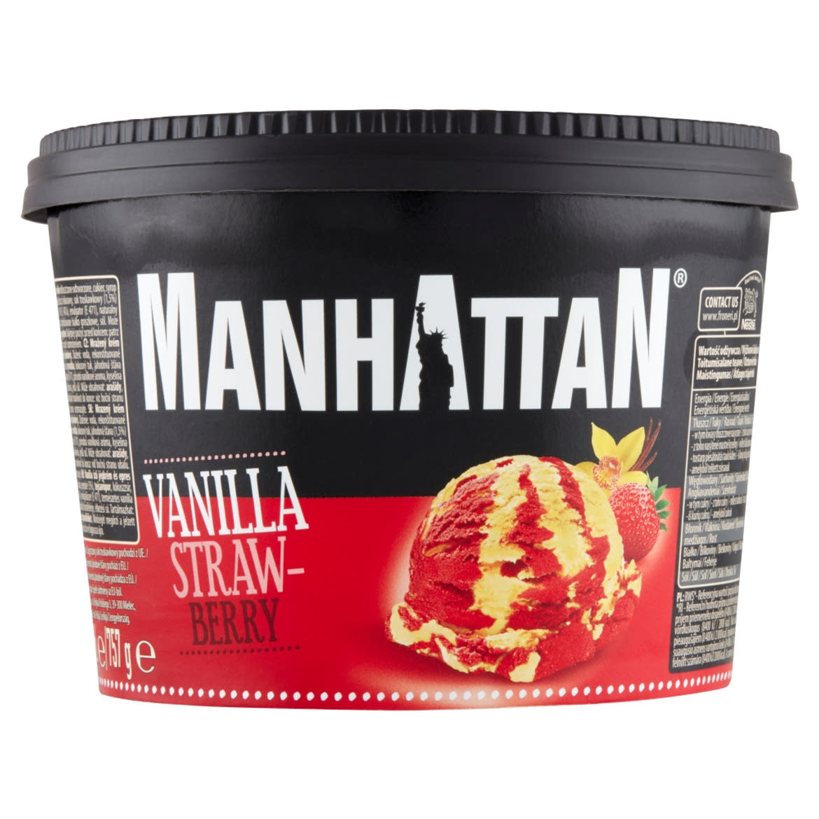 Manhattan vanília ízű jégkrém és epres jégkrém 1400 ml