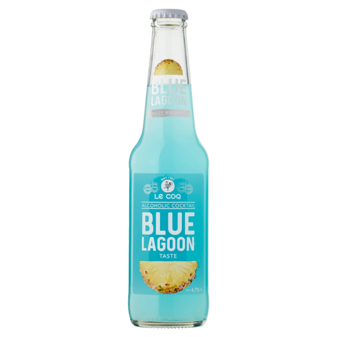 Le Coq Blue Lagoon kókusz-ananász-curaçao ízű szénsavas alkoholos ital 4,7%