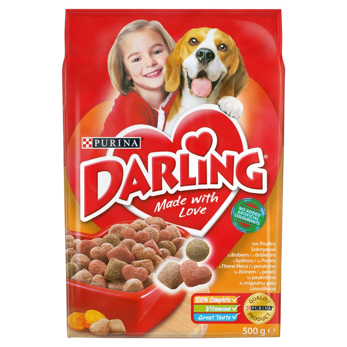 Darling teljes értékű állateledel felnőtt kutyák számára szárnyassal 500 g
