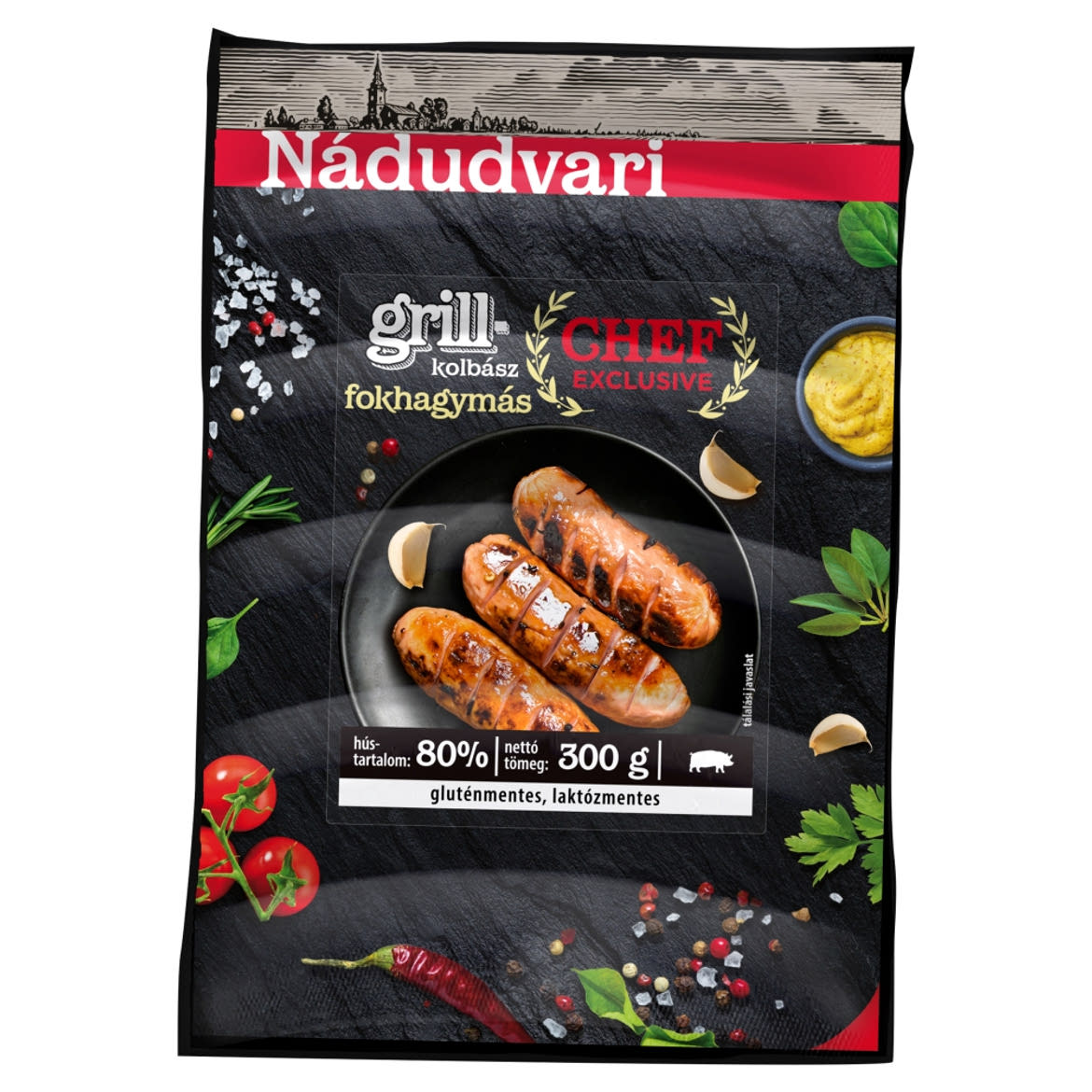 Nádudvari fokhagymás sertés grillkolbász