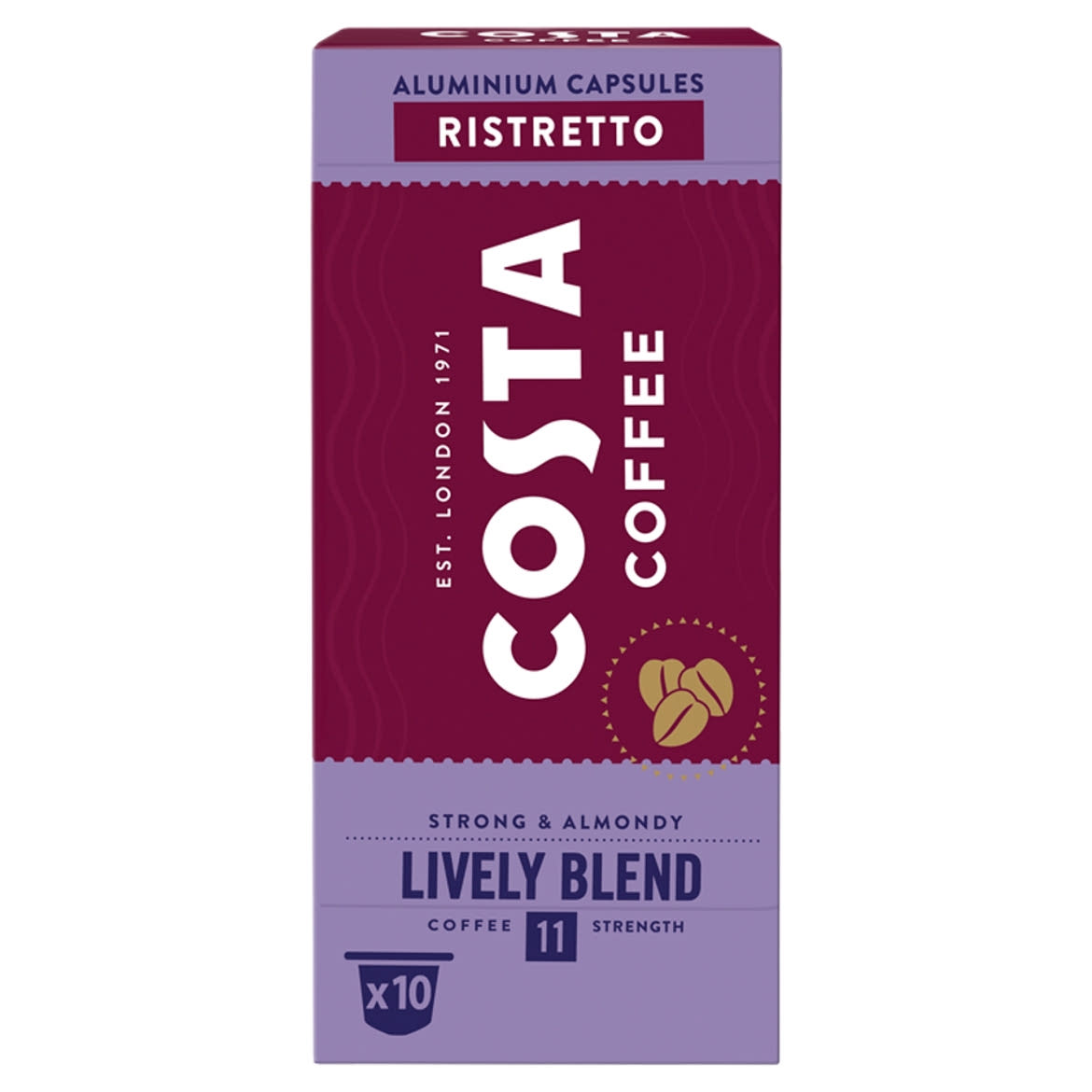 Costa Coffee Lively Blend Ristretto őrölt-pörkölt kávé kapszulában